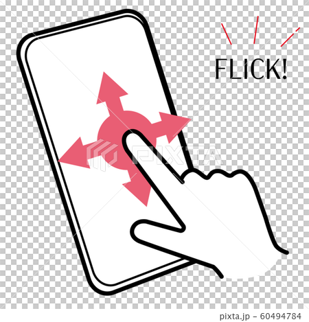 スマートフォン　フリック　イラスト 60494784