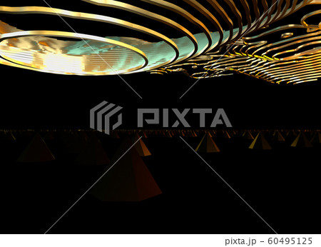 Abstract topographic map 3D background with shiny golden lines in sci-fi technology style. 3D illustration 60495125