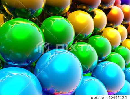 Abstract rainbow balls background or wallpaper with group of shiny colorful 3d objects Abstract rainbow balls background or wallpaper with group of shiny colorful 3d objects 60495126