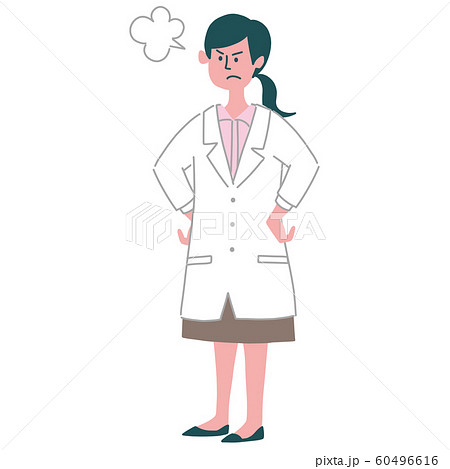 白衣 女性 怒るのイラスト素材