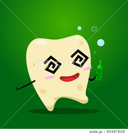 yellow tooth drink alcohol. Isolated Vector 60497609