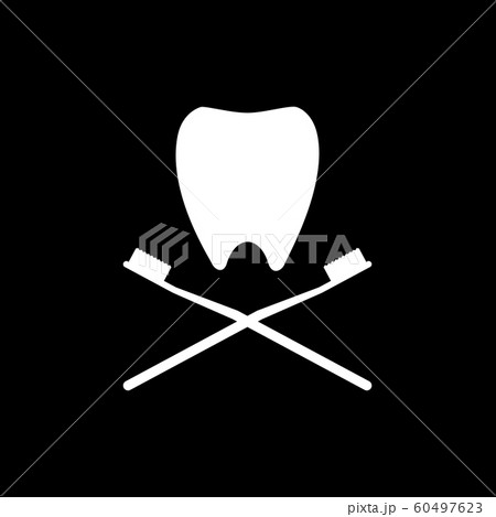 Black Crossed toothbrush with Tooth on top 60497623