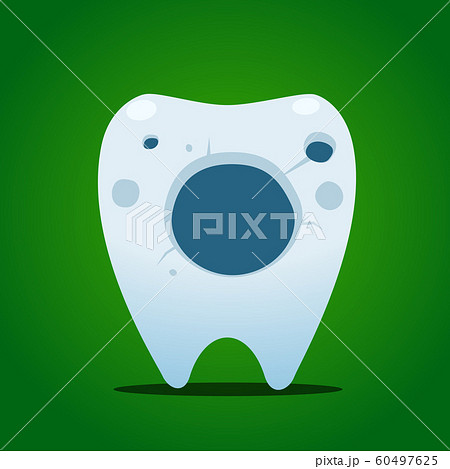 tooth with big holes. Isolated Vector Illustration 60497625