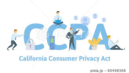 CCPA, California Consumer Privacy Act. USA data security, consumer personal data protection. Concept vector illustration in flat style. 60498368