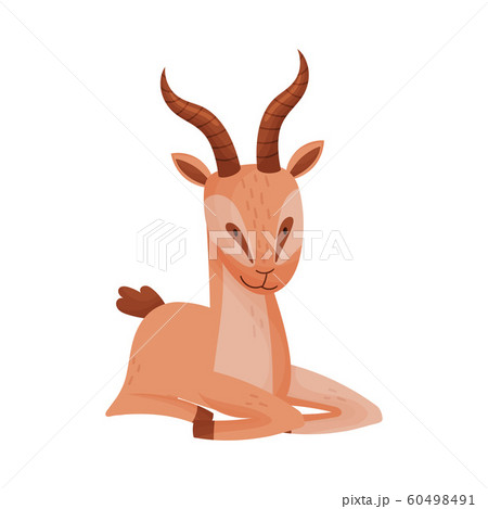 African Gazelle In Sitting Pose Stylized のイラスト素材