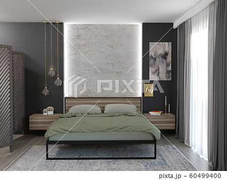 3d rendering of new loft bedroom 3d rendering of new loft bedroom 60499400