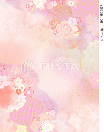 背景-和-和柄-和風-春-ピンク 背景-和-和柄-和風-春-ピンク 60499607