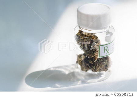 Medical marijuana in bottle 60500213