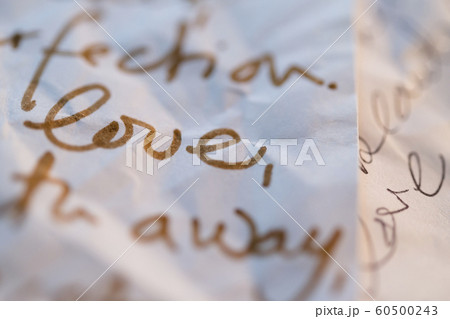 Close up of letter with word 'love' 60500243