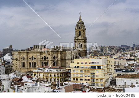 Cityscape with Cathedral of Malaga in Malaga, Spain 60500489