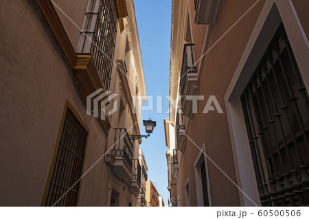 Low angle shot of townhouses in Seville, Andalusia, Spain 60500506