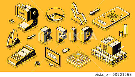 RFID technology isometric business concept 60501268