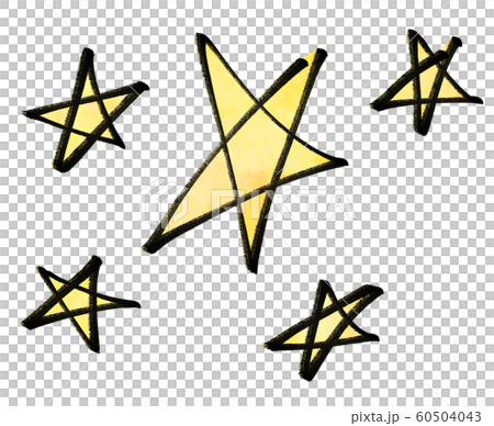 Hand-painted simple oil-based marker-like yellow star 60504043