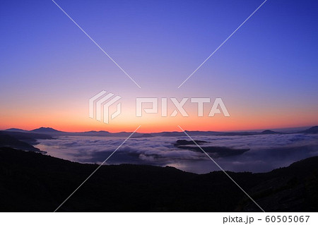 美幌峠の雲海と日の出 北海道 の写真素材