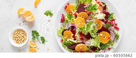 Christmas salad with boiled beet, red onion Christmas salad with boiled beet, red onion 60505662