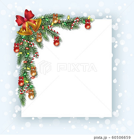 Decorative banner with corner Christmas tree element cartoon vector illustration. Decorative banner with corner Christmas tree element cartoon vector illustration. 60506659