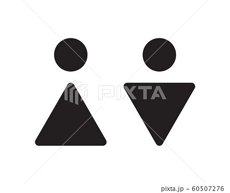 Abstract Male and Female WC icons. Restroom pictogram for washroom in public places. Simple abstract silhouettes of man and woman on white background, toilet pointer, vector illustration. Abstract Male and Female WC icons. Restroom pictogram for washroom in public places. Simple abstract silhouettes of man and woman on white background, toilet pointer, vector illustration. 60507276