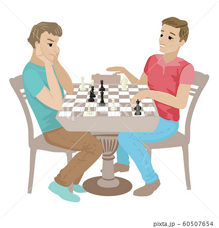 Flat cartoon funny chessplayer play chess Vector Image