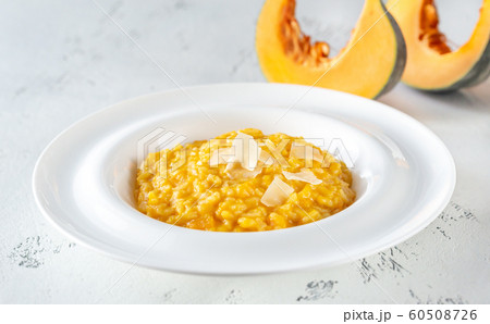 Portion of pumpkin risotto 60508726