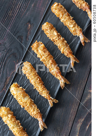 Shrimp tempura on the plate 60508738