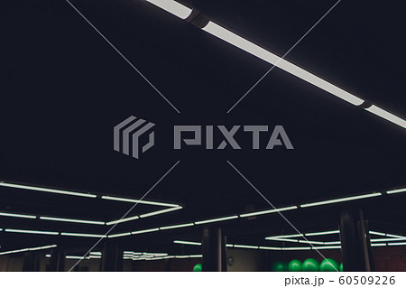 interior modern light in shopping mall futuristic ceiling with lighting. 60509226
