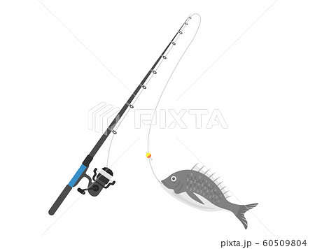 魚釣りのイラストのイラスト素材 60509804 Pixta