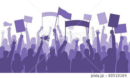 Activists protest. Political riot sign banners, people holding protests placards and manifestation banner vector illustration Activists protest. Political riot sign banners, people holding protests placards and manifestation banner vector illustration 60510164