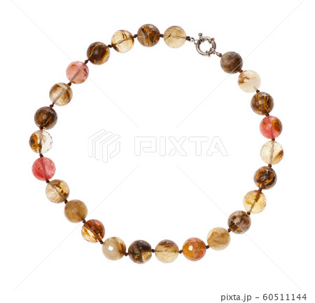 necklace from agate gemsones isolated necklace from agate gemsones isolated 60511144