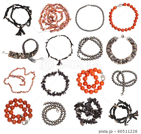 set of various pearls, coral, nacre necklaces 60511226