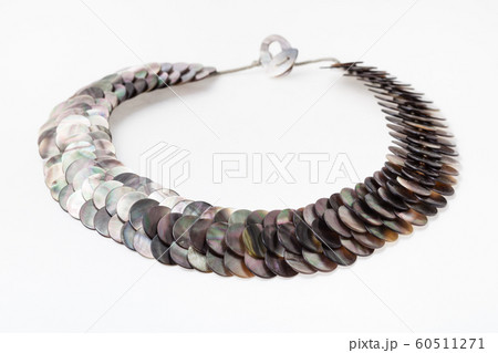 necklace from polished natural nacre discs 60511271