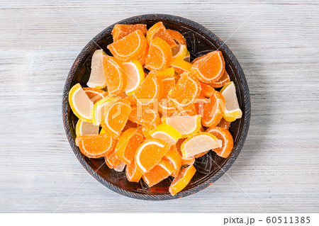 sugar lemon and orange marmalade in bowl on gray sugar lemon and orange marmalade in bowl on gray 60511385