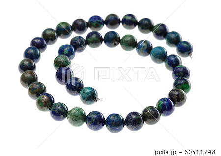 spiral string of beads from natural azurite gems spiral string of beads from natural azurite gems 60511748
