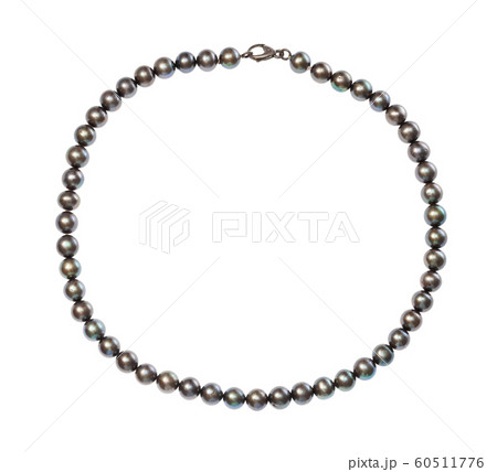 necklace from natural black pearls isolated 60511776