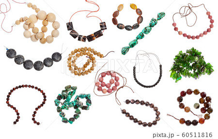 set of various strings of beads isolated 60511816