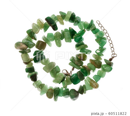 spiral necklace from natural green aventurine 60511822