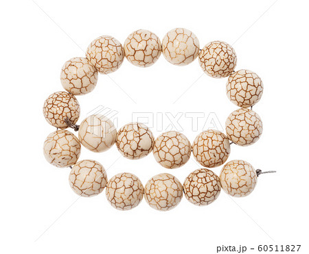 coiled string of beads from cacholong gemstone 60511827