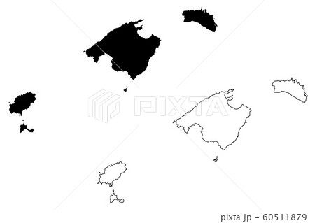 Balearic Islands map vector 60511879