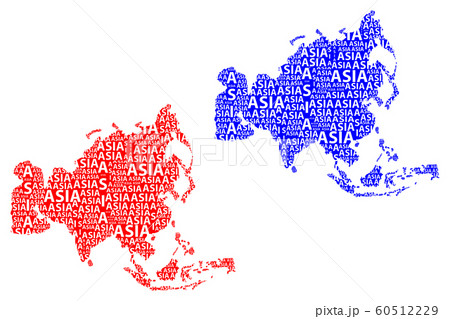 Map of continent Asia - vector illustration 60512229