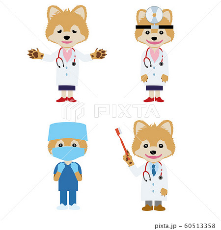 イラスト素材 犬を擬人化したお医者さん 獣医師 のキャラクター ポメラニアン 女医さん のイラスト素材 60513358 Pixta