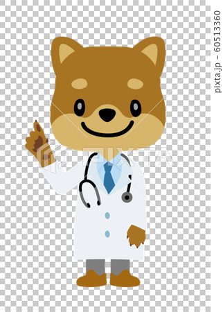 Illustration material: Doctor (veterinarian) character who anthropomorphized dog | Shiba Inu pointing Illustration material: Doctor (veterinarian) character who anthropomorphized dog | Shiba Inu pointing 60513360
