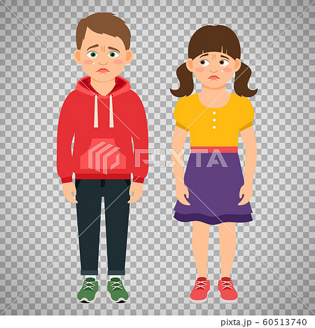Crying kids characters on transparent background Crying kids characters on transparent background 60513740