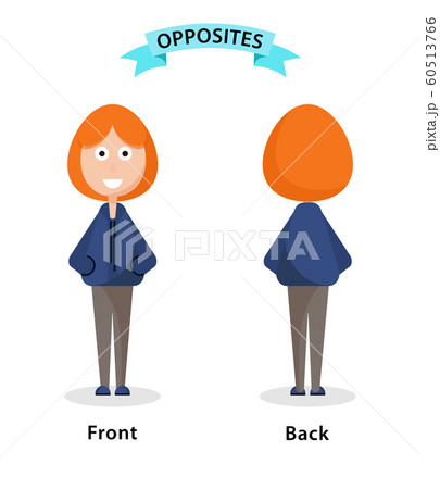 Wordcard for front and back antonyms and opposites. Cartoon characters illustration on white background. Card for teaching aid, for a foreign language learning. illustration Wordcard for front and back antonyms and opposites. Cartoon characters illustration on white background. Card for teaching aid, for a foreign language learning. illustration 60513766