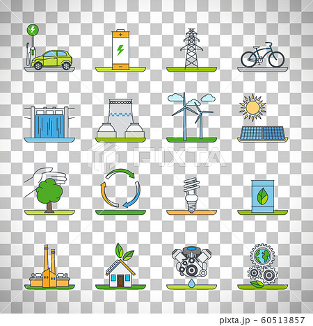 Renewable energy outline icons Renewable energy outline icons 60513857