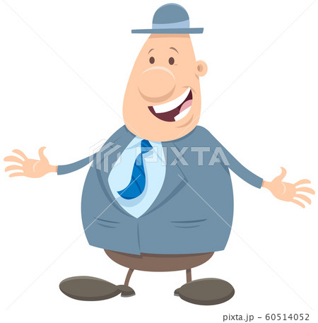 happy man or businessman in a hat cartoon happy man or businessman in a hat cartoon 60514052