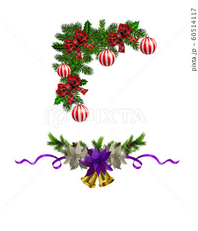 Christmas decorations with fir tree golden jingle bells Christmas decorations with fir tree golden jingle bells 60514117