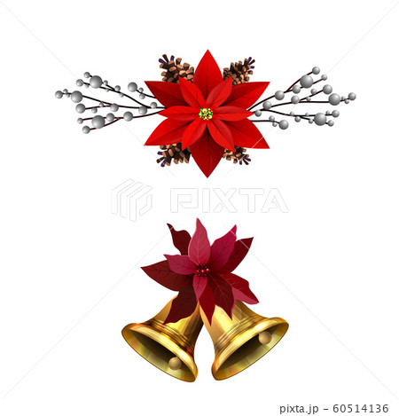 Christmas decorations with fir tree golden jingle bells 60514136
