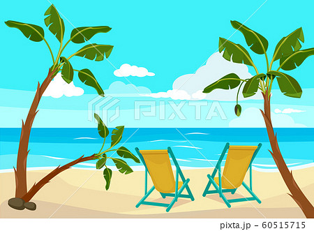 Beach Palm Tree Summer Background Seaside のイラスト素材