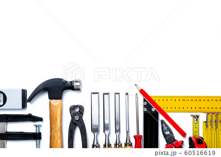 Carpenter's work tools. Carpentry. 60516619