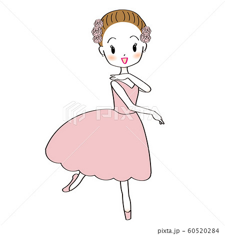 バレエを踊る女の子のイラストのイラスト素材