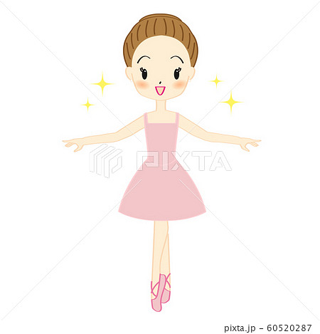 バレエを踊る女の子のイラストのイラスト素材